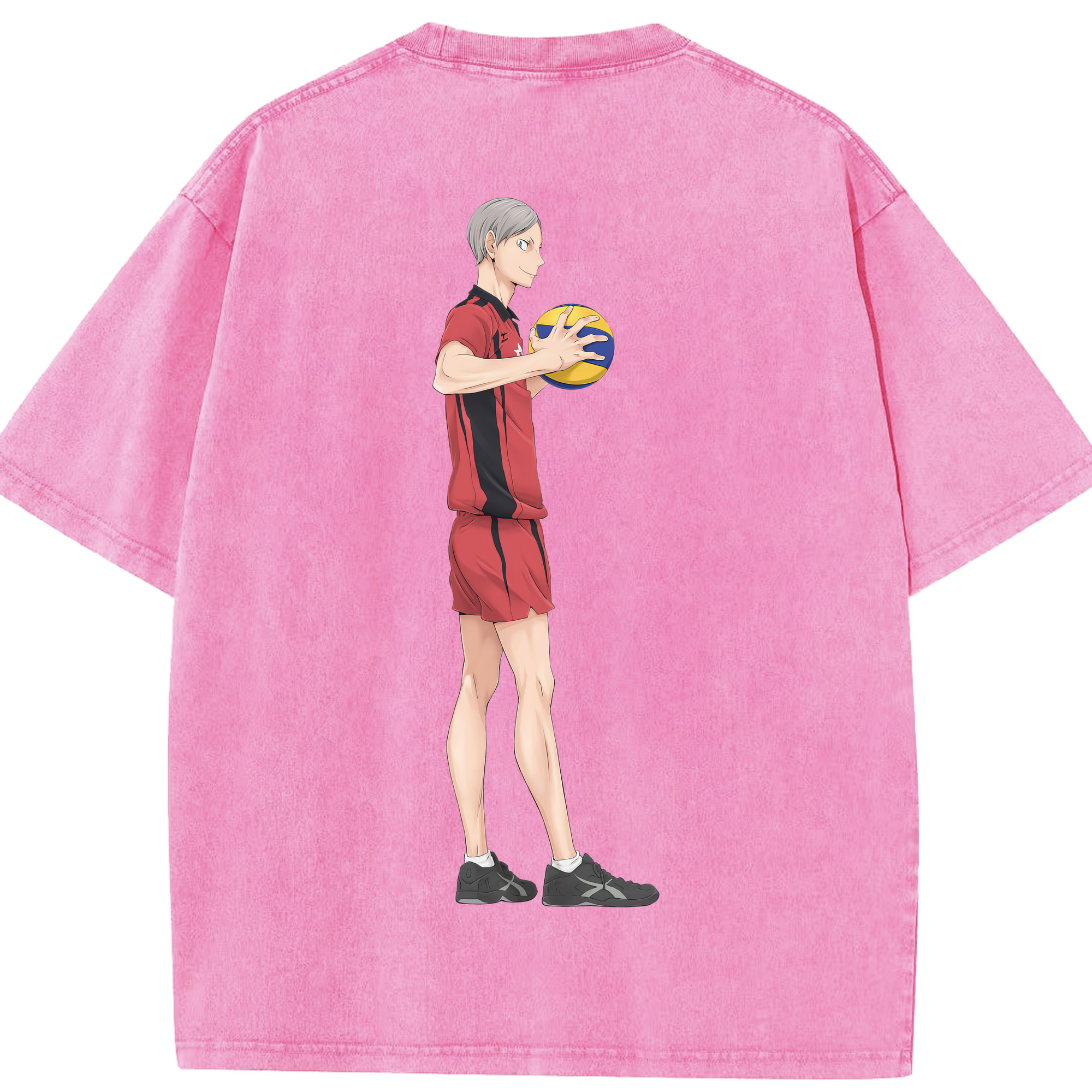 （画像用） ハイキュー!! Haikyu!! 綿100% ヴィンテージ風 半袖Tシャツ（背面プリント）